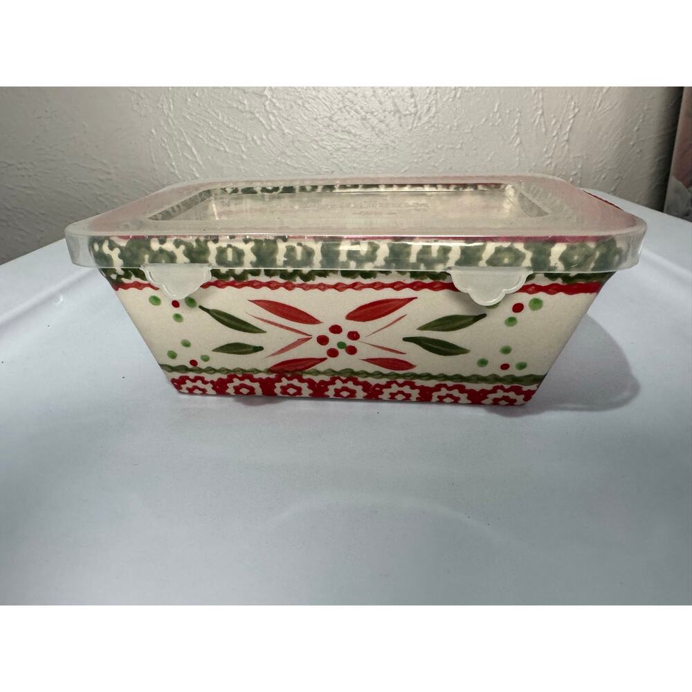 Temptations Old World Festive 12 oz Mini Loaf Dish w/ Lid - Picture 3 of 9